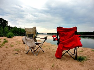 Watching the river flow on the Wisconsin River
