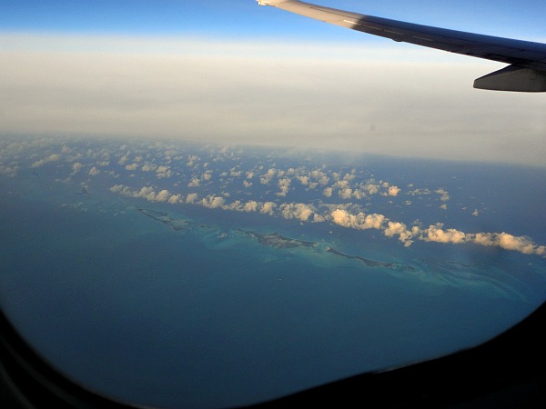 Flying over the Caribbean