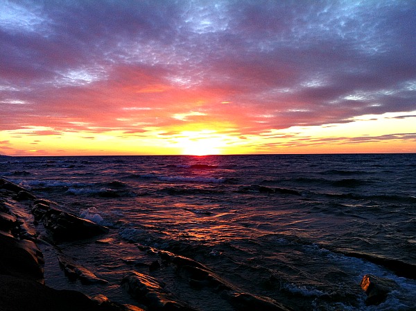 Lake Superior sunset Porcupine Mountains