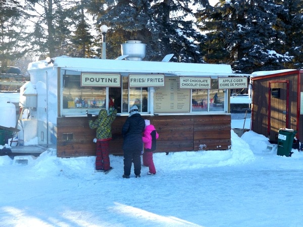 Eating Poutine Rideau Canal