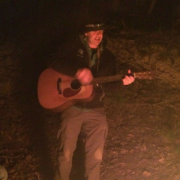 Guitar playing campfire