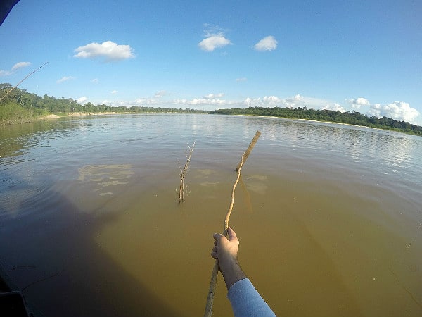 Amazon River piranha fishing