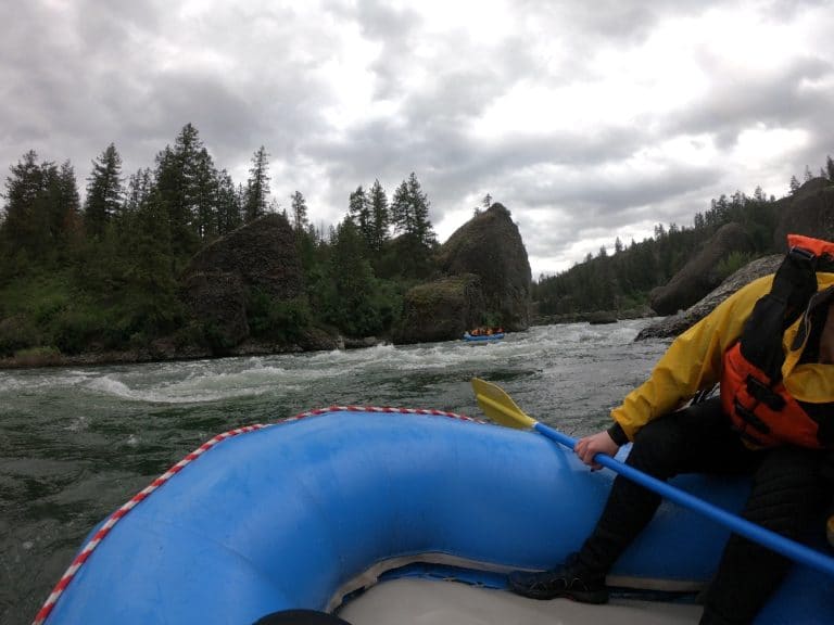 Spokane River whitewater rafting with Wiley Waters down class III rapids
