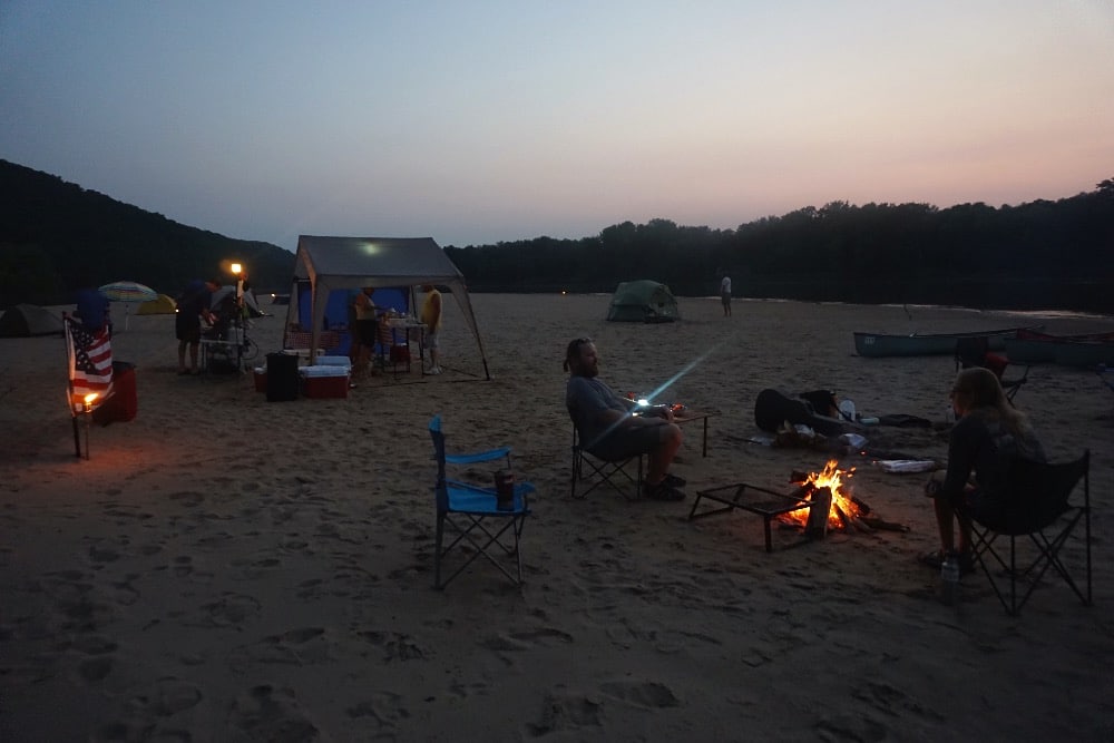Wisconsin River campfire