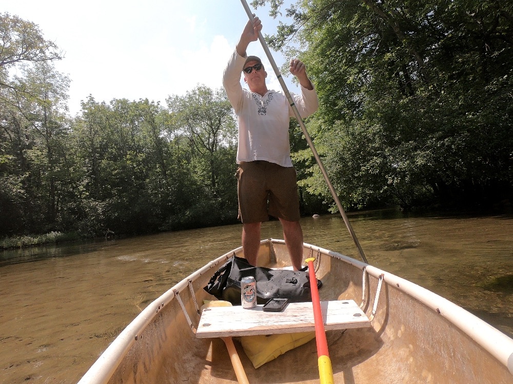 Crystal River canoe poling