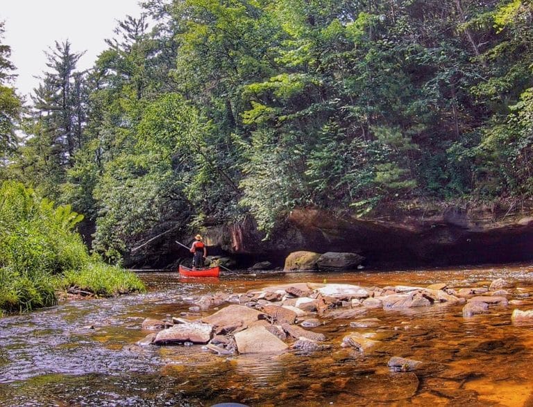 Halls Creek canoeing in the Black River State Forest in central Wisconsin