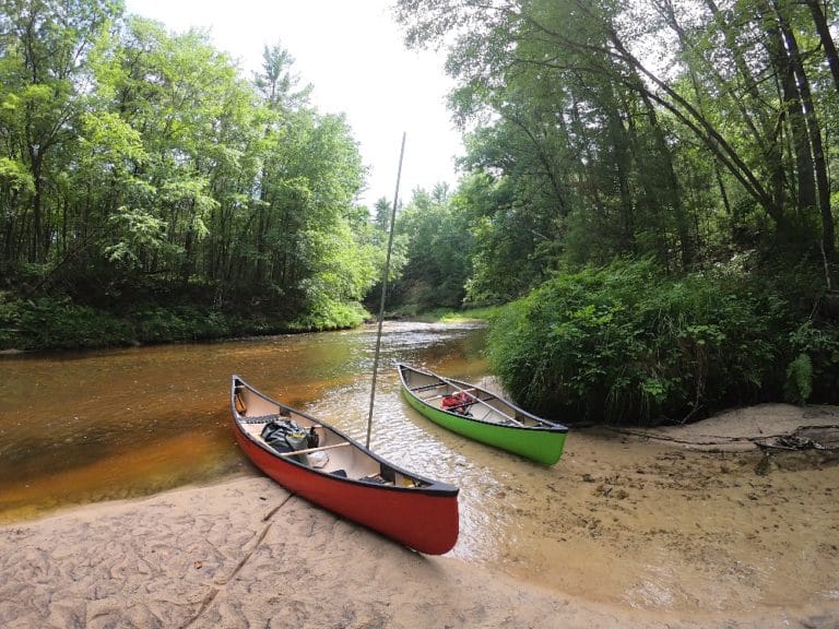 Halls Creek canoeing in the Black River State Forest in central Wisconsin