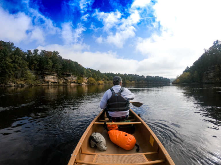 Wisconsin Dells fall canoeing adventure Mirror Lake and Wisconsin River