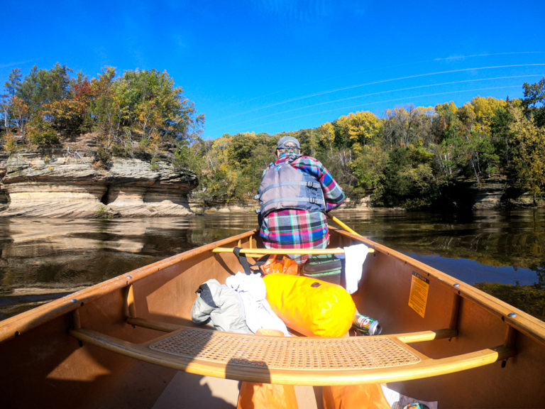 Wisconsin Dells fall canoeing adventure Mirror Lake and Wisconsin River