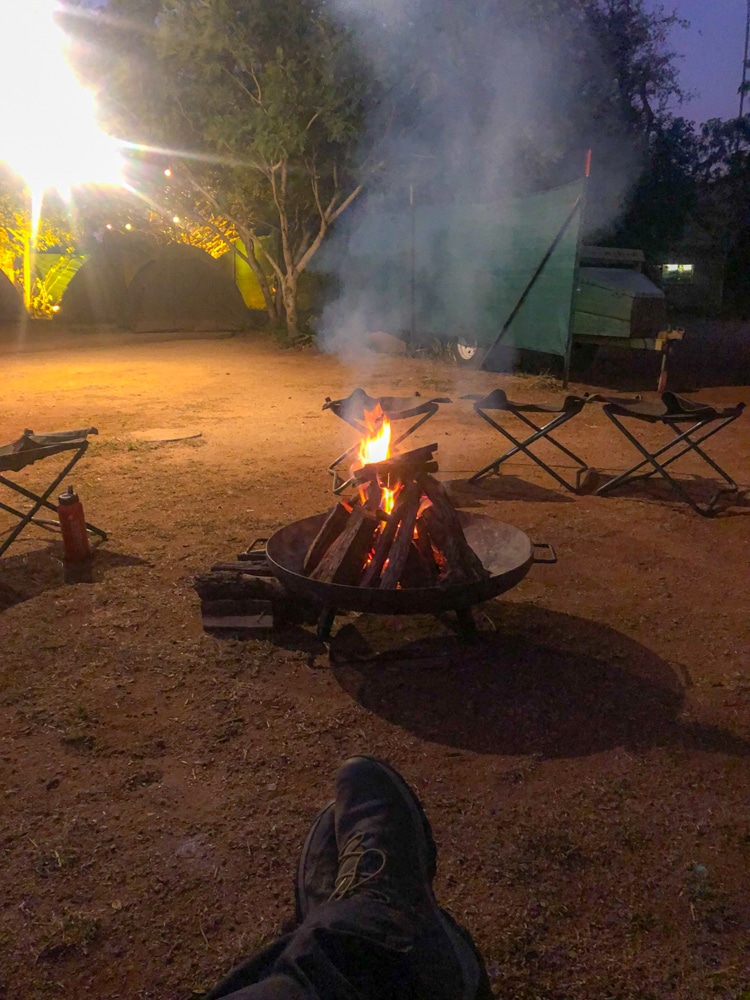 African safari Kruger National Park campfire