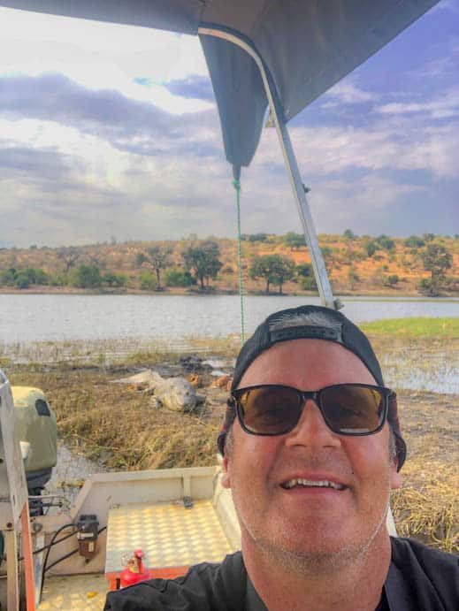 Chobe River crocodile selfie