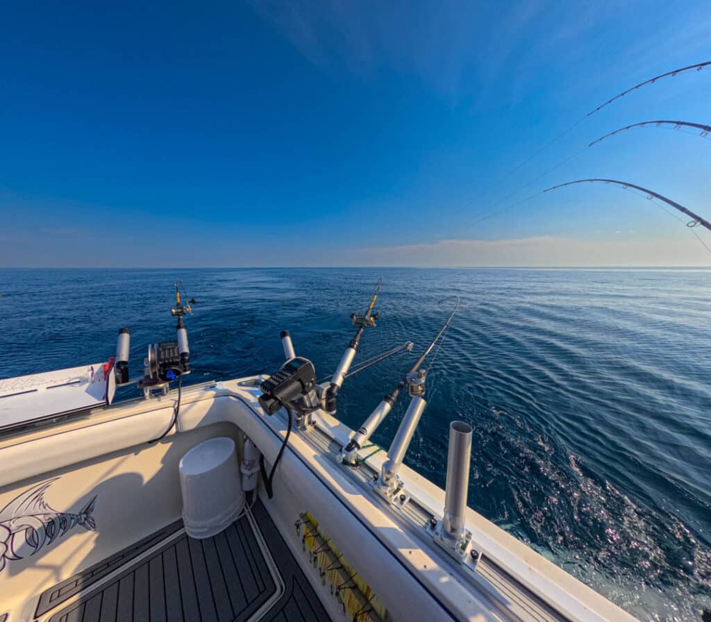 Fishing blue skies