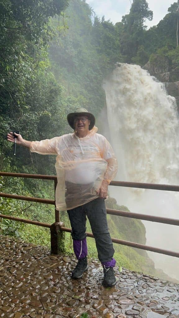 Thailand waterfall selfie